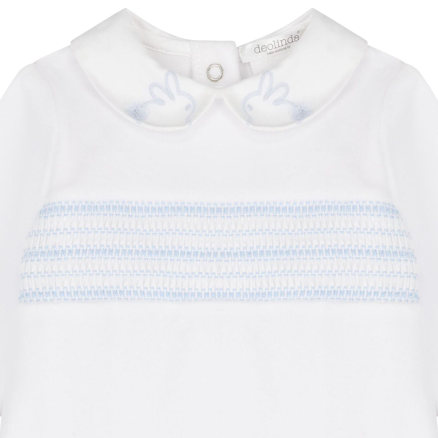 Baby Boys White & Blue Babygrow, 1, hi-res