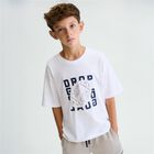 Boys White American Football T-Shirt, 1, hi-res