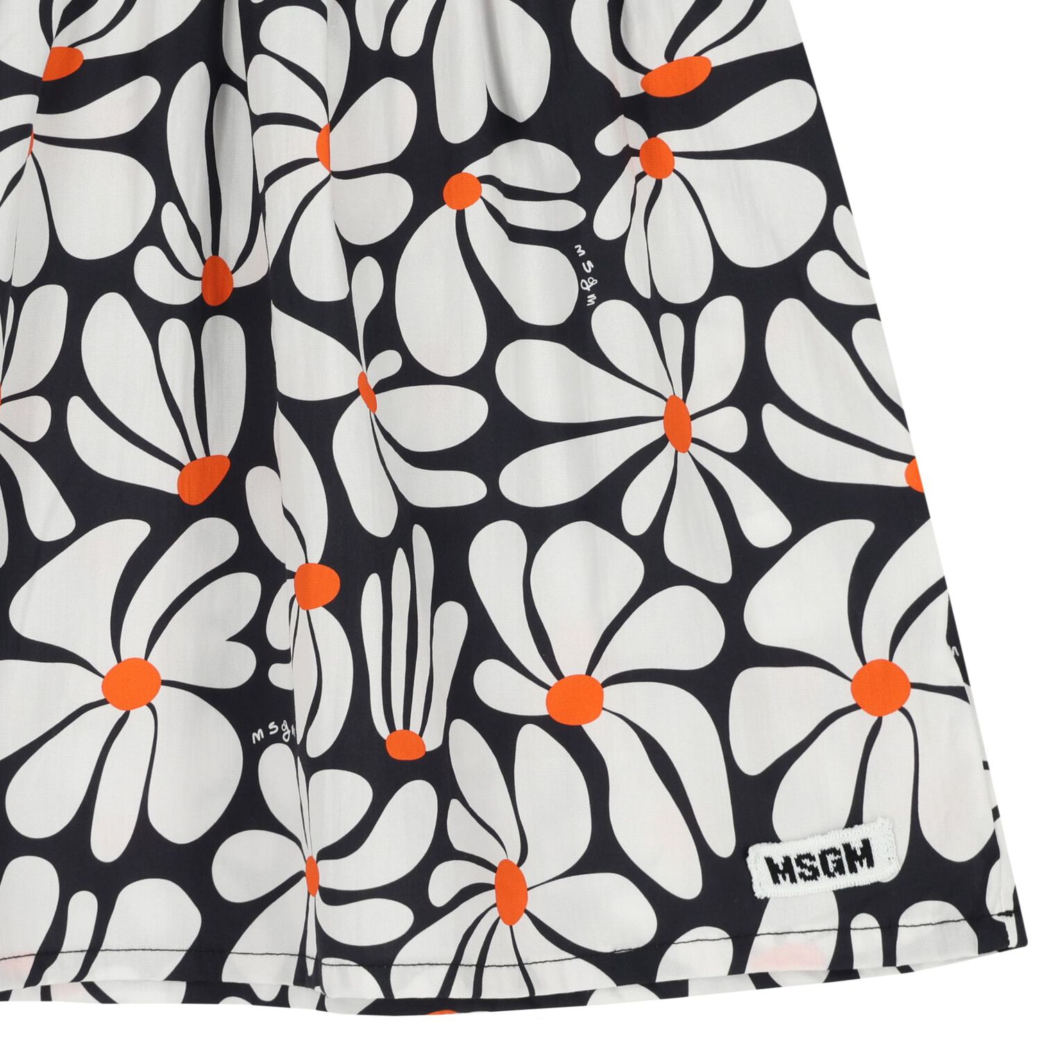 Younger Girls Navy Blue & White Floral Dress, 1, hi-res