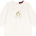 Ivory & Gold Logo Babygrow, 1, hi-res