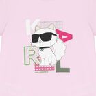 Girls Pink Choupette Logo T-Shirt, 2, hi-res