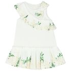 Girls Ivory & Green Floral Dress, 1, hi-res