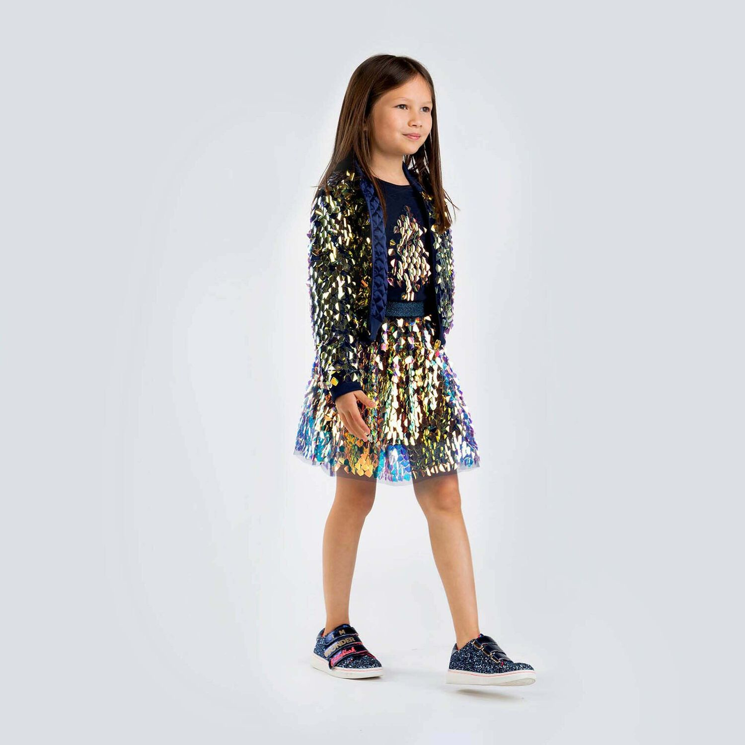 Girls Iridescent Embellished Sequin Jacket, 1, hi-res image number null