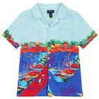 Boys Blue Logo Shirt, 1, hi-res