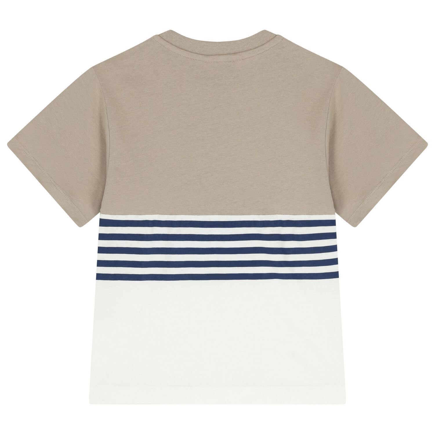 طقم شورت أولاد باللون الأبيض والبيج, 1, hi-res