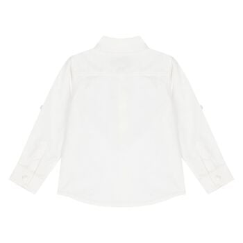 قميص أولاد بالشعار و طبعة الدب تيدي باللون الأبيض