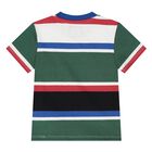 Younger Boys Blue Logo Striped Shorts Set, 1, hi-res