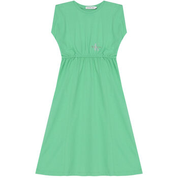 Girls Green Logo Dress