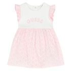 Baby Girls White & Pink Logo Dress, 2, hi-res