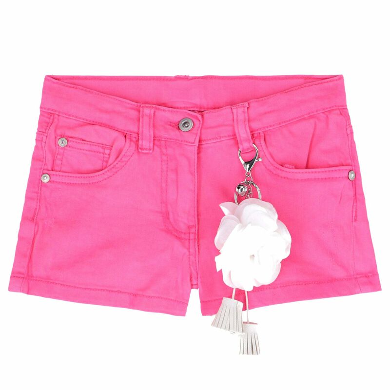 Girls Pink Denim Shorts, 1, hi-res image number null