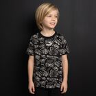 Boys Black Logo T-Shirt, 1, hi-res