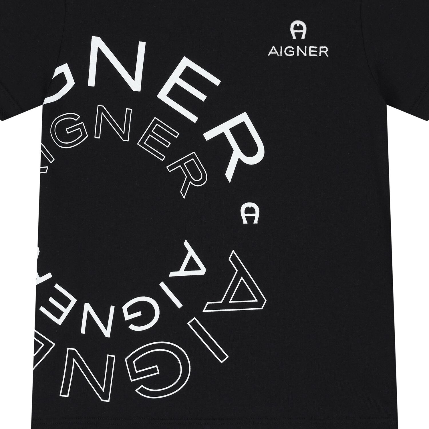 تيشيرت أولاد بالشعار باللون الأسود, 2, hi-res image number null