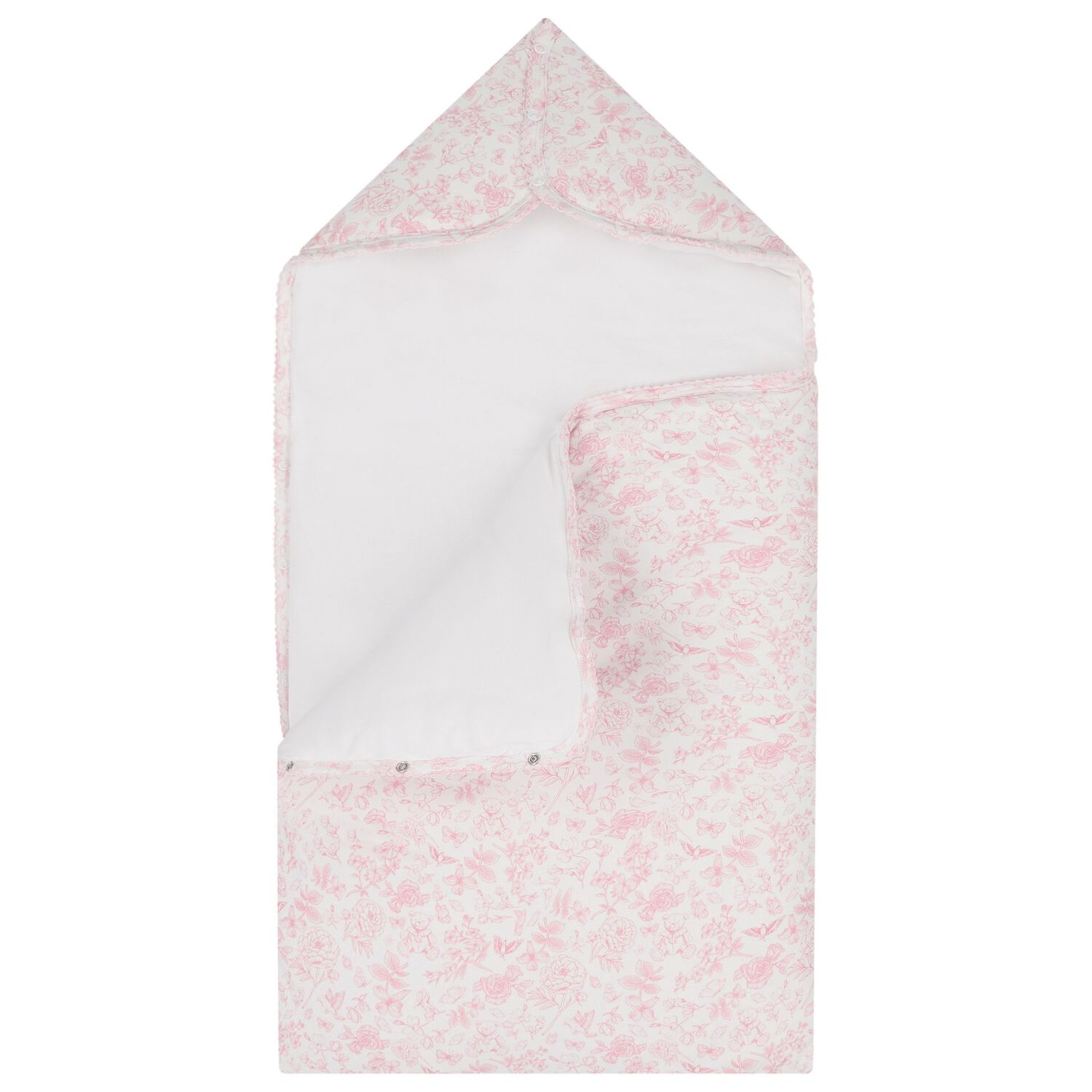Baby Girls White & Pink Floral Nest, 1, hi-res