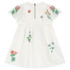 Girls Ivory Embroidered Flower Dress, 1, hi-res
