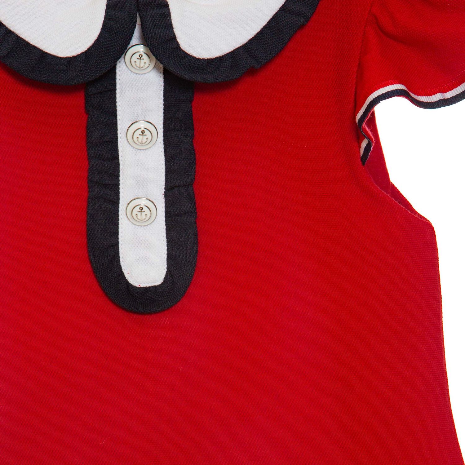 فستان بنات بطيات باللون الأحمر, 3, hi-res