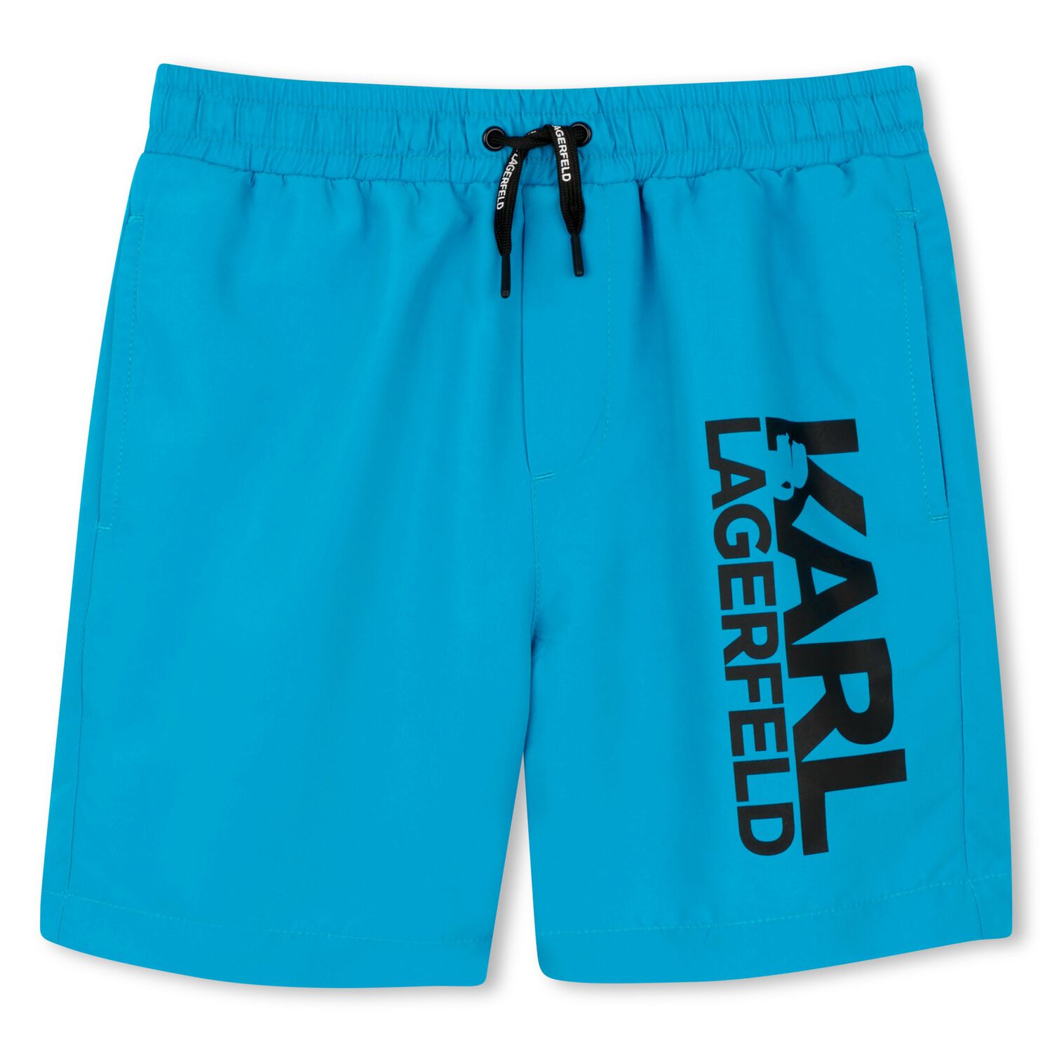 Boys Mini Me Blue Logo Swim Shorts, 1, hi-res