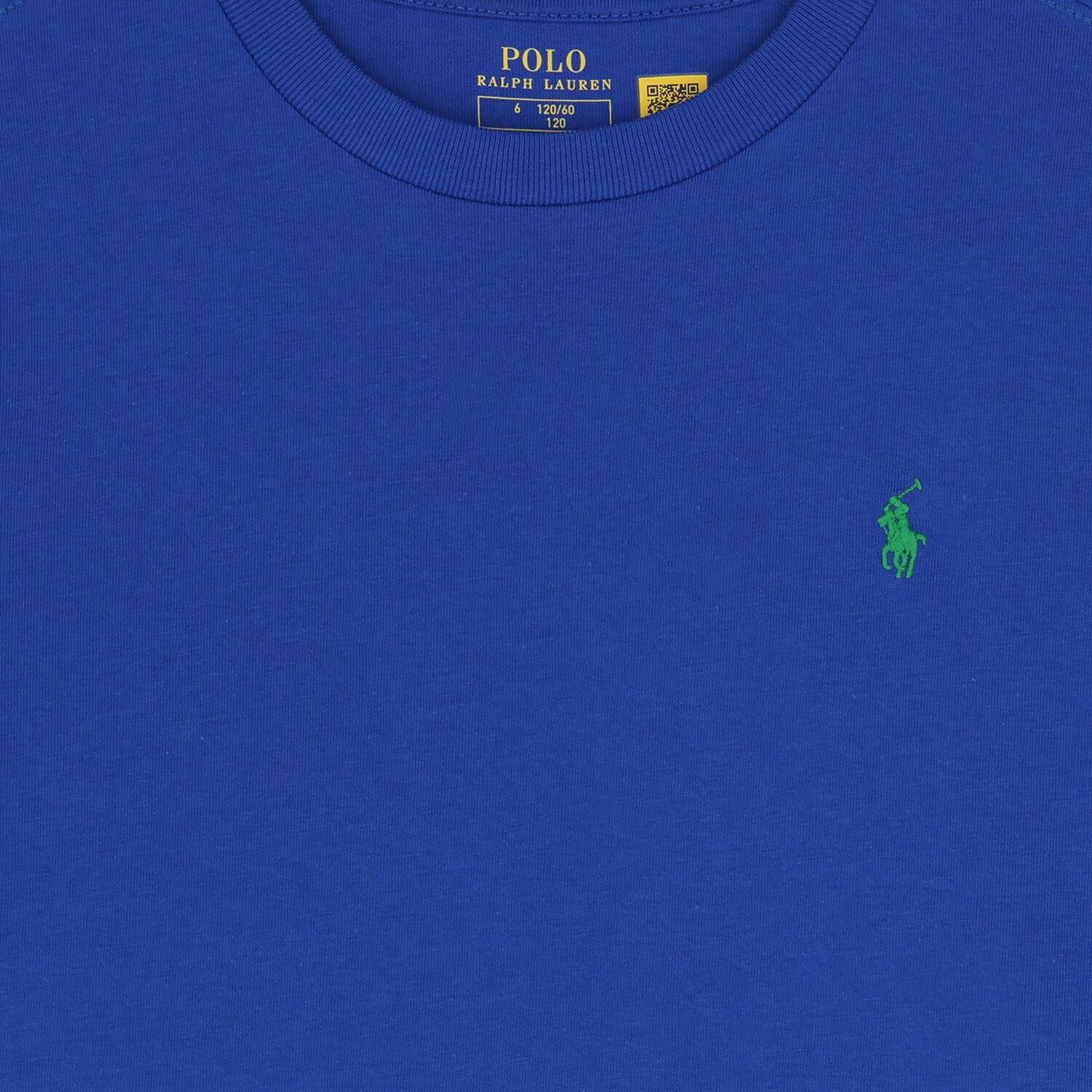 تي شيرت أزرق بشعار للأولاد, 1, hi-res