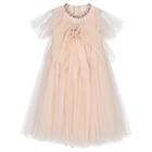 Girls Pink Tulle Diamante Tulle Dress, 1, hi-res
