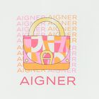 فستان بنات بالشعار وطبعة حقيبة باللون الأبيض, 1, hi-res