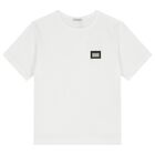Boys White Logo T-Shirt, 1, hi-res