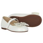 Girls Ivory Ballerina Diamante Shoes, 1, hi-res