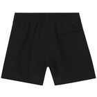 Boys Black Logo Swim Shorts, 1, hi-res