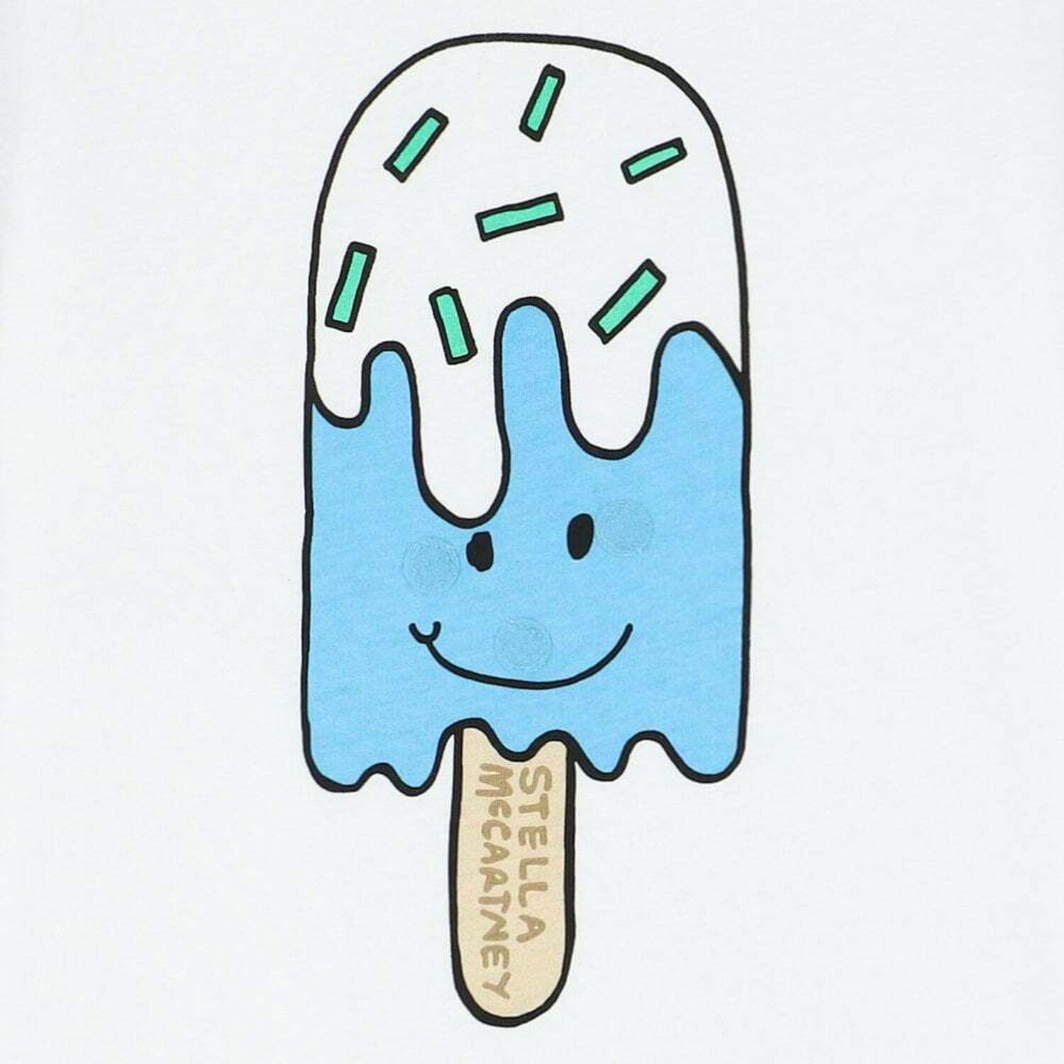 تيشيرت بطبعة الآيس كريم باللون الأبيض, 1, hi-res