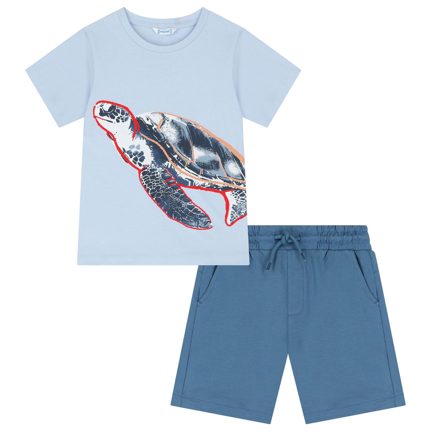 Boys Blue Turtle Shorts Set, 3, hi-res image number null