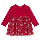 Younger Girls Red Heart Tulle Dress, 1, hi-res