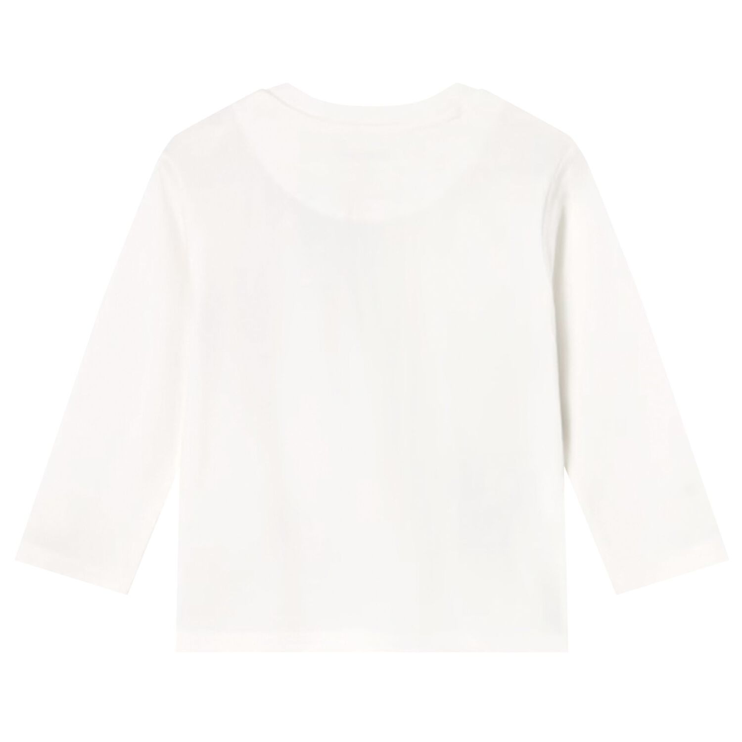 توب اولاد باكمام طويله بالشعار باللون الابيض, 1, hi-res image number null