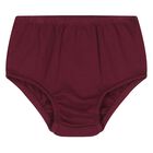 Baby Girls Burgundy Ruffled Polo Dress Set, 2, hi-res