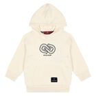 Younger Boys Beige Logo Hooded Top, 2, hi-res
