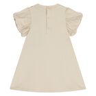 Younger Girls Beige Bag Logo Dress, 1, hi-res