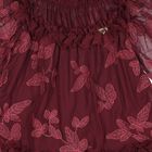 Girls Burgundy Leaf Embroidery Tulle Myrtisa Dress, 3, hi-res