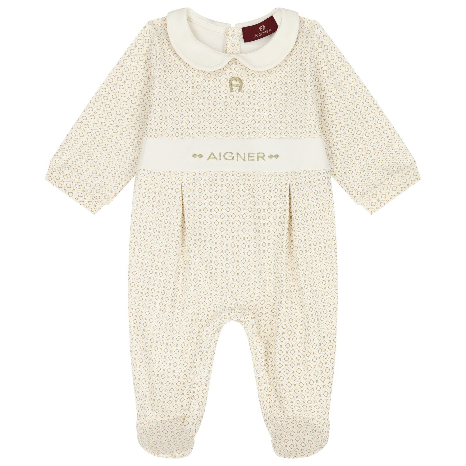 طقم أفرول بالشعار باللون العاجي, 1, hi-res image number null