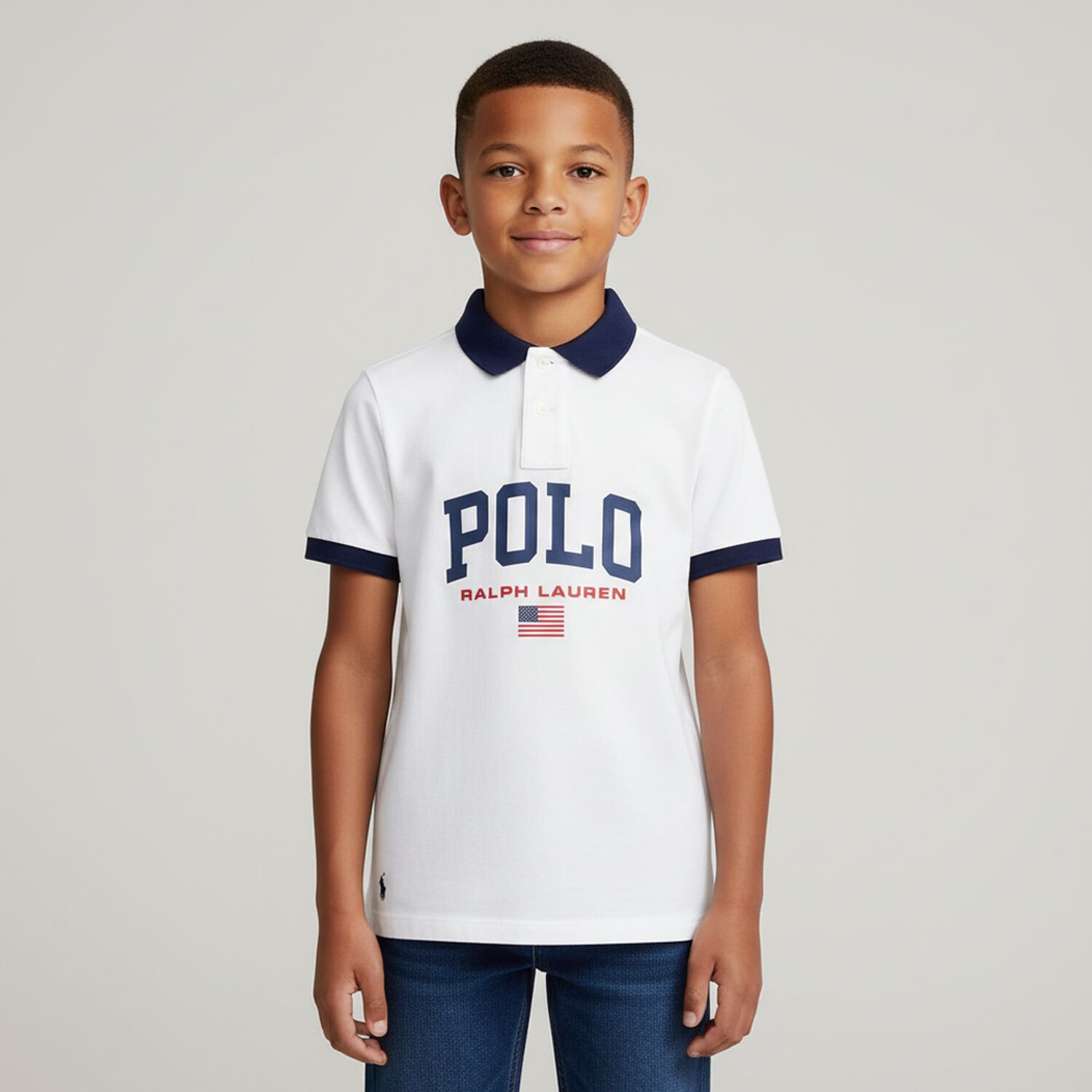 Boys White Logo Polo Shirt, 1, hi-res image number null