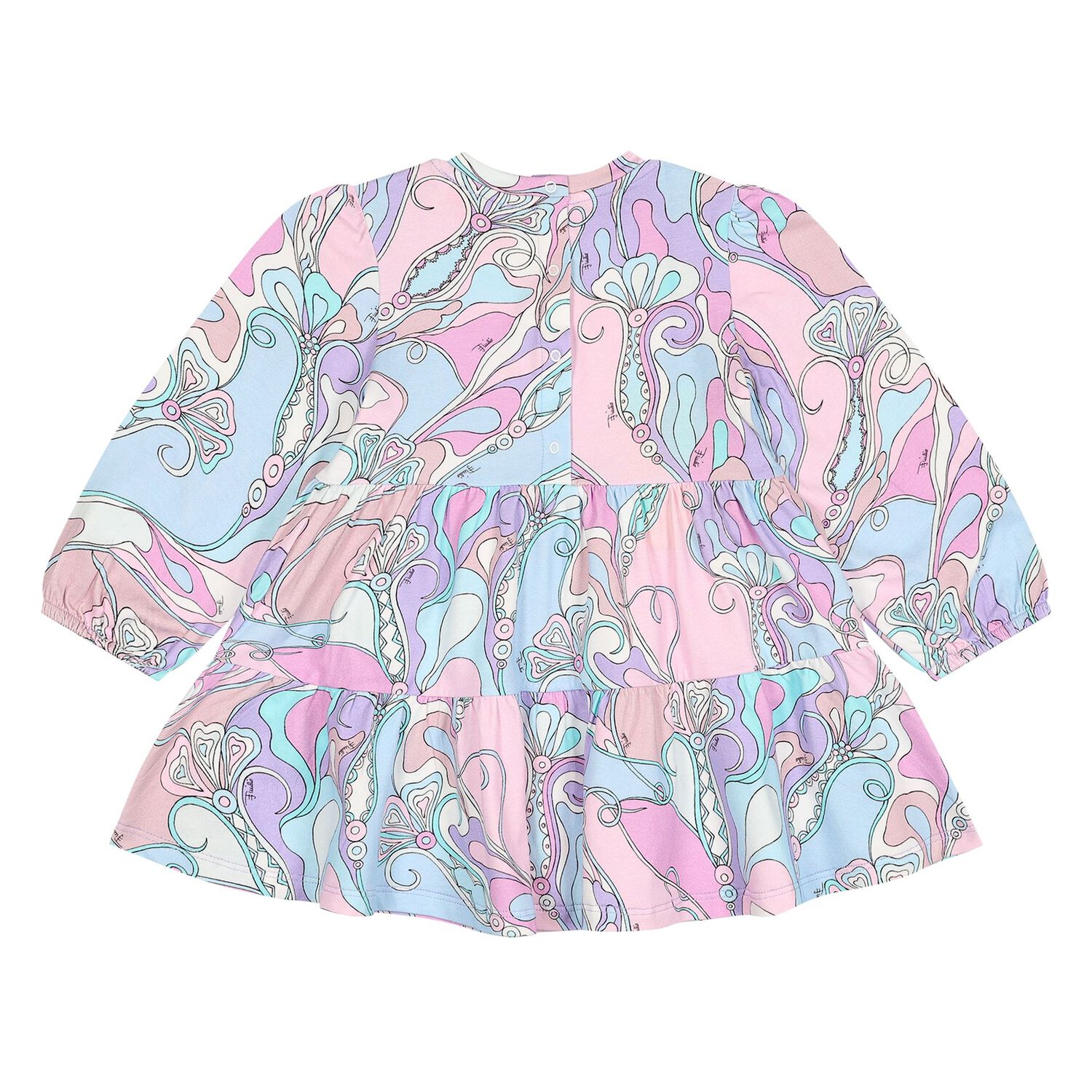 Younger Girls Pink & Blue Orchidee Dress, 1, hi-res