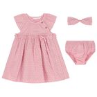 Baby Girls Pink Dress & Headband Set, 1, hi-res