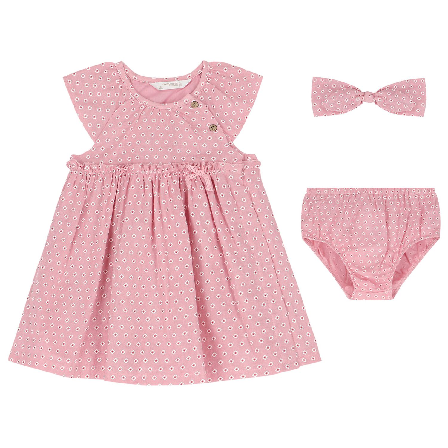 Baby Girls Pink Dress & Headband Set, 1, hi-res image number null