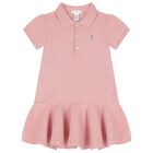 Baby Girls Pink Logo Polo Dress Set, 1, hi-res