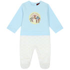 Baby Boys Blue & White Camel Babygrow, 1, hi-res