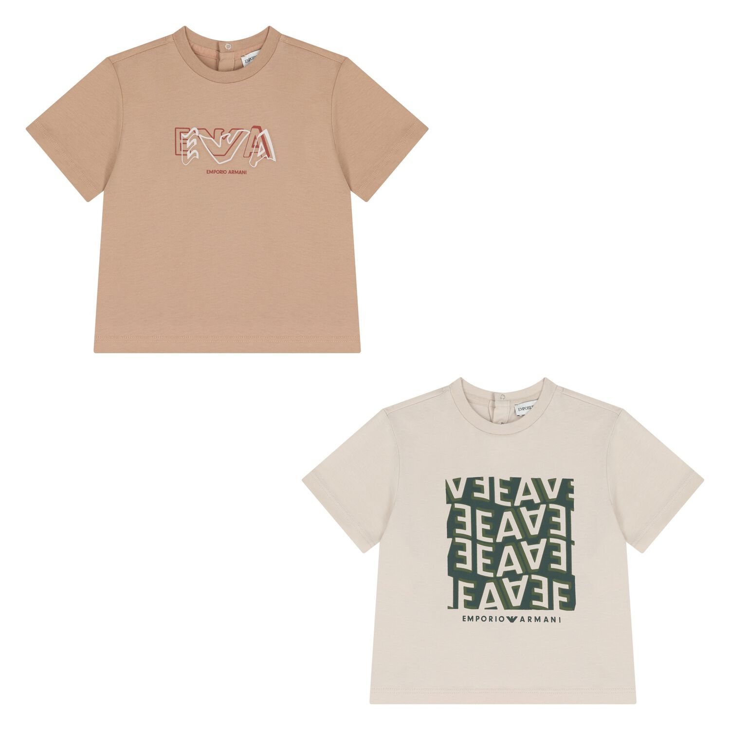 Younger Boys Beige T-Shirts ( 2 Pack ), 2, hi-res