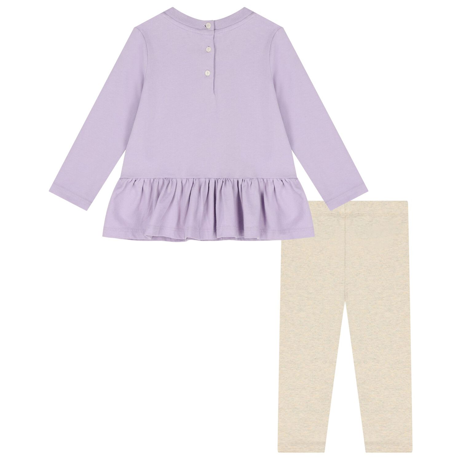 Baby Girls Purple & Ivory Logo Leggings Set, 1, hi-res image number null