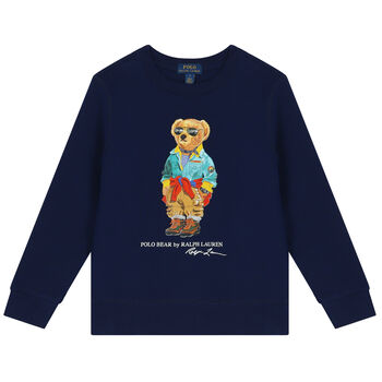 Boys Navy Blue Polo Bear Sweatshirt