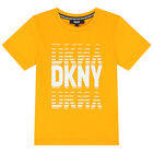 تيشيرت بالشعار باللون البرتقالي للأولاد, 2, hi-res