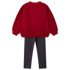 Girls Red & Grey Bow Leggings Set, 2, hi-res