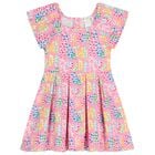 Girls Pink Logo Dress, 1, hi-res