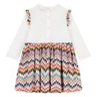 Younger Girls Multi-Coloured Zigzag Dress, 1, hi-res
