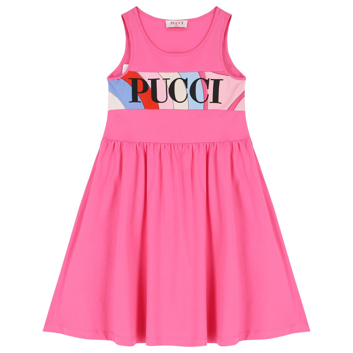 Girls Pink Logo Sleeveless Dress, 2, hi-res image number null