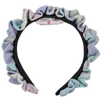Girls Pink, Lilac & Blue Ruffled Headband